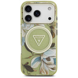 Guess iPhone 17 Pro/iPhone 18 Pro Deksel Glitter Flowers Grønn