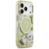 Guess iPhone 17 Pro/iPhone 18 Pro Deksel Glitter Flowers Grønn