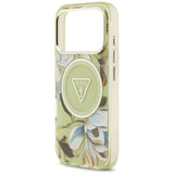 Guess iPhone 17 Pro/iPhone 18 Pro Deksel Glitter Flowers Grønn