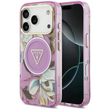 Guess iPhone 17 Pro/iPhone 18 Pro Deksel Glitter Flowers Lilla