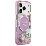 Guess iPhone 17 Pro/iPhone 18 Pro Deksel Glitter Flowers Lilla