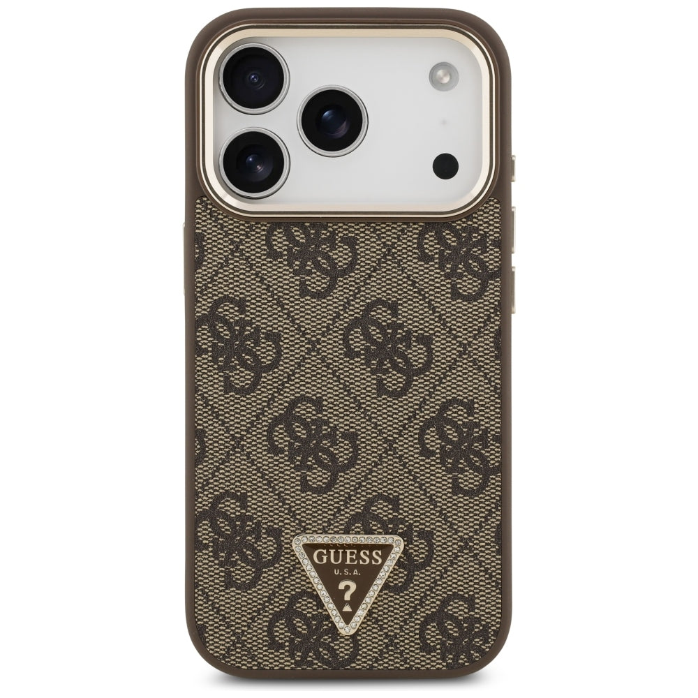 Guess iPhone 17 Pro/iPhone 18 Pro Deksel 4G Triangle MagSafe Brun