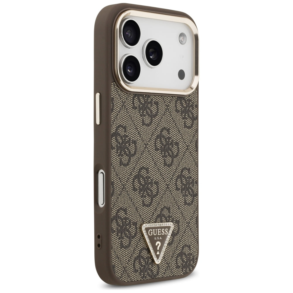 Guess iPhone 17 Pro/iPhone 18 Pro Deksel 4G Triangle MagSafe Brun