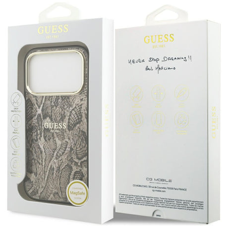 Guess iPhone 17 Pro Max/iPhone 18 Pro Max Deksel Python Brun