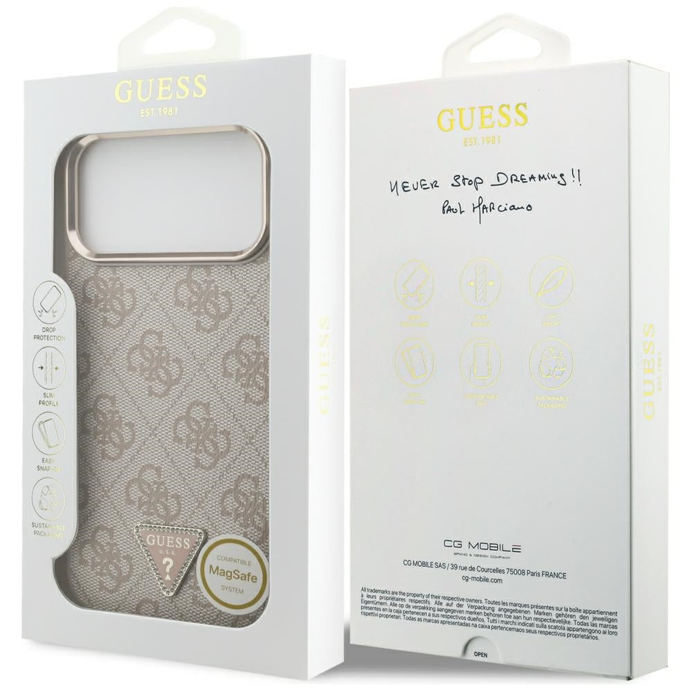 Guess iPhone 17 Pro Max/iPhone 18 Pro Max Deksel 4G Triangle MagSafe Rosa