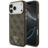 Guess iPhone 17 Pro Max/iPhone 18 Pro Max Deksel 4G Triangle MagSafe Brun