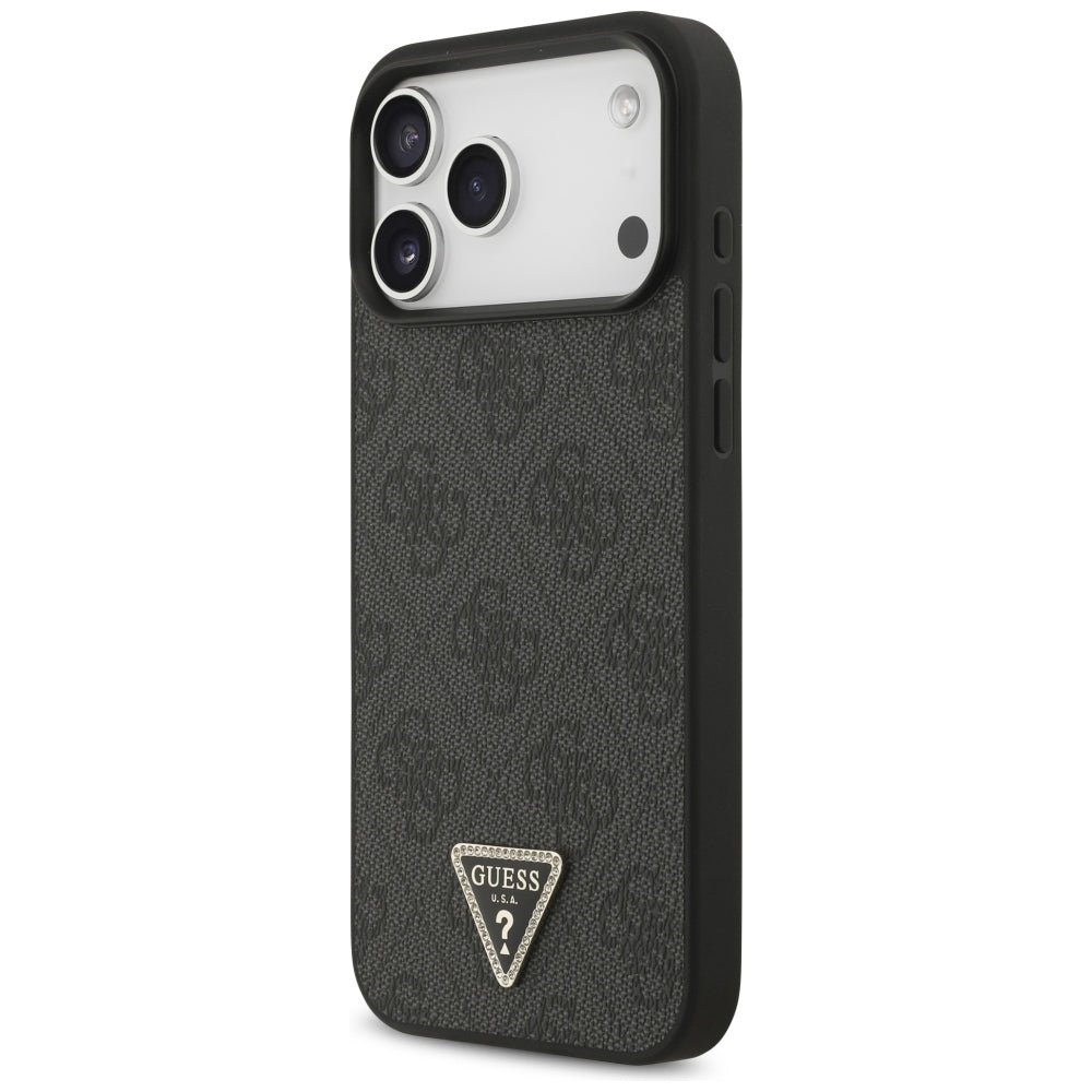 Guess iPhone 17 Pro Max/iPhone 18 Pro Max Deksel 4G Triangle Strass Svart