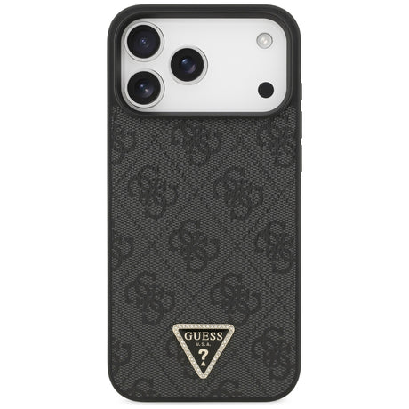 Guess iPhone 17 Pro Max/iPhone 18 Pro Max Deksel 4G Triangle Strass Svart