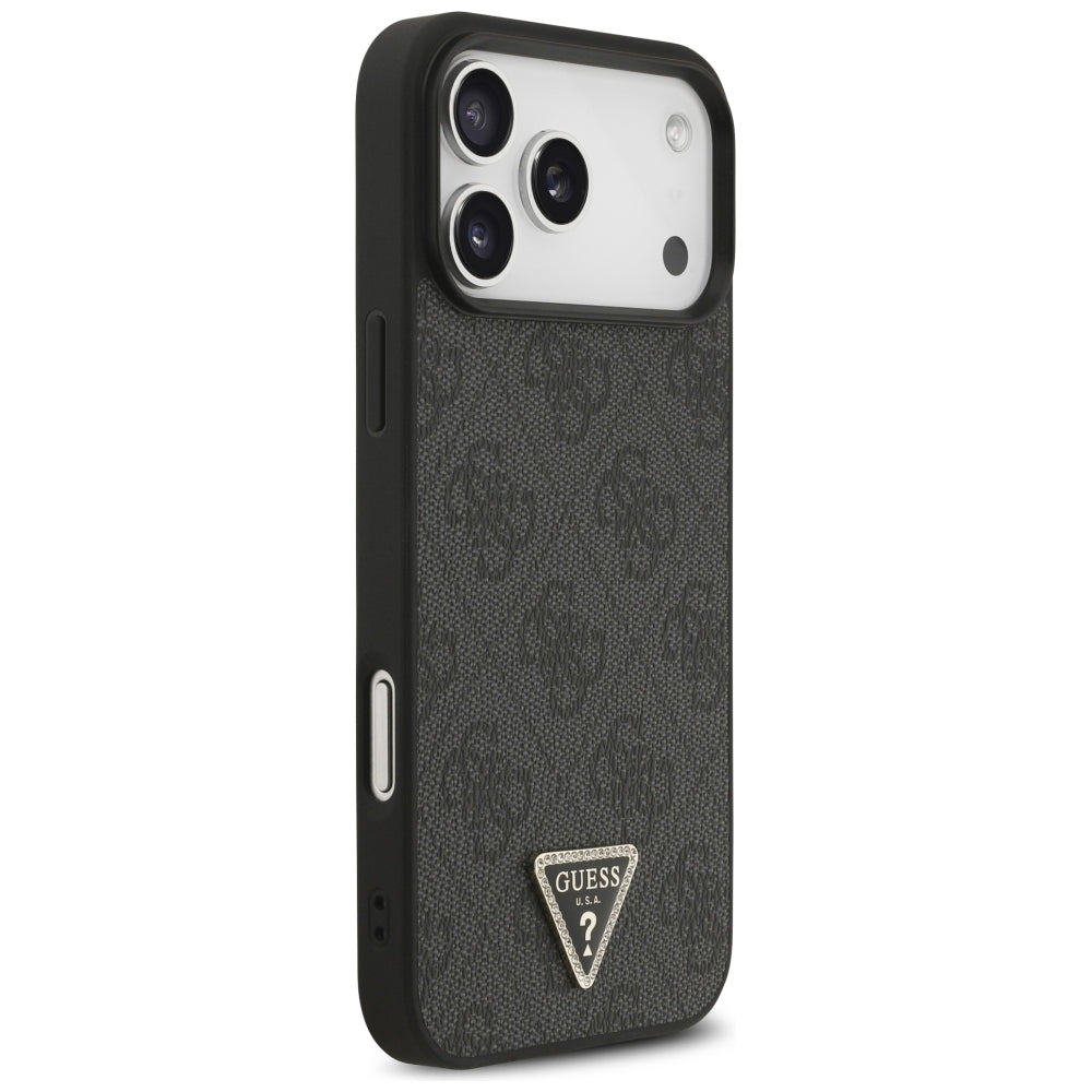 Guess iPhone 17 Pro Max/iPhone 18 Pro Max Deksel 4G Triangle Strass Svart