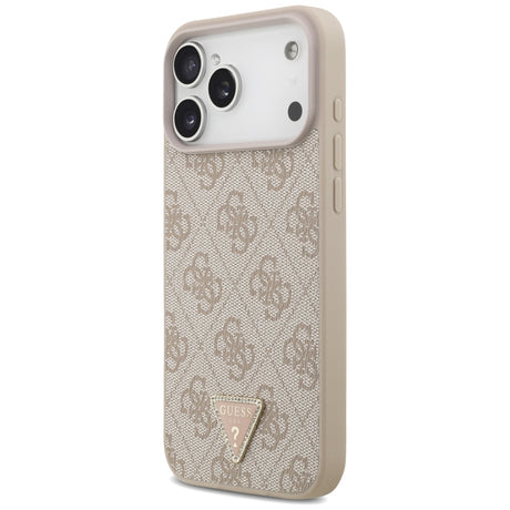 Guess iPhone 17 Pro Max/iPhone 18 Pro Max Deksel 4G Triangle Strass Rosa