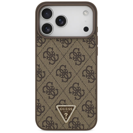Guess iPhone 17 Pro Max/iPhone 18 Pro Max Deksel 4G Triangle Strass Brun