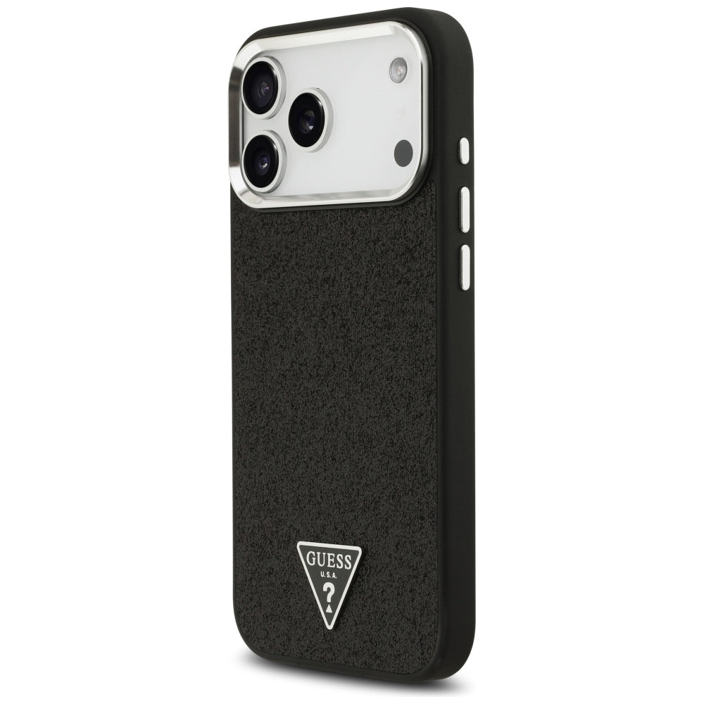 Guess iPhone 17 Pro Max/iPhone 18 Pro Max Deksel Glitter Triangle Logo Svart