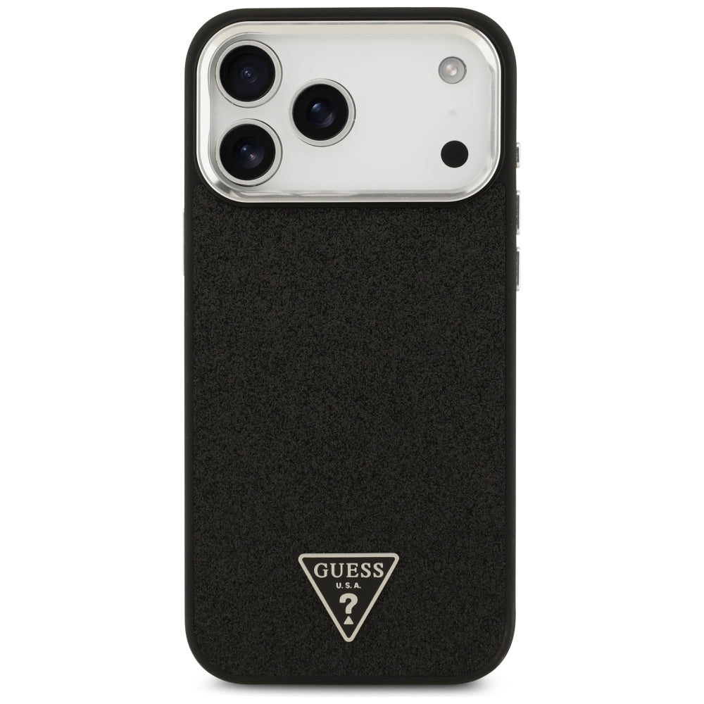 Guess iPhone 17 Pro Max/iPhone 18 Pro Max Deksel Glitter Triangle Logo Svart