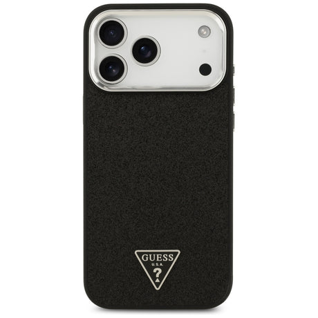 Guess iPhone 17 Pro Max/iPhone 18 Pro Max Deksel Glitter Triangle Logo Svart