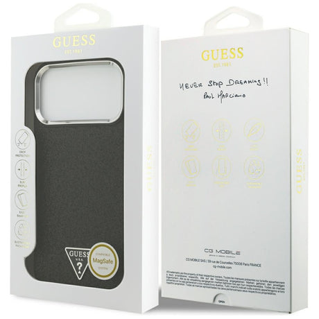 Guess iPhone 17 Pro Max/iPhone 18 Pro Max Deksel Glitter Triangle Logo Svart