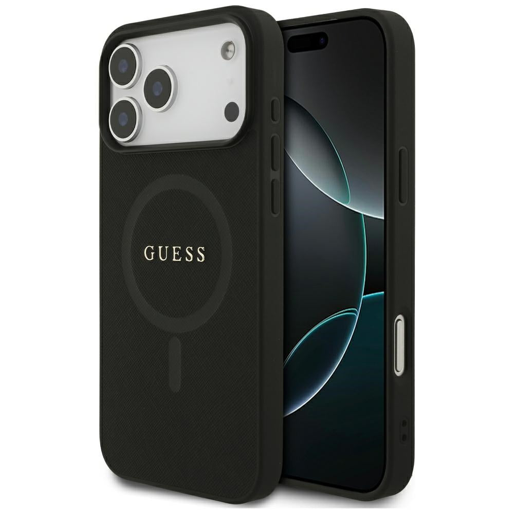 Guess iPhone 17 Pro Max/iPhone 18 Pro Max Deksel Saffiano Classic Logo Svart