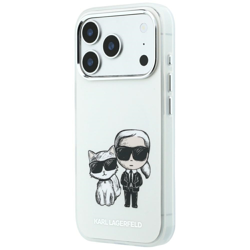 Karl Lagerfeld iPhone 17 Pro Max/iPhone 18 Pro Max Deksel Smooth Karl & Choupette Sketch Beige