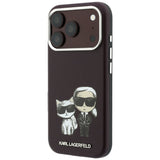 Karl Lagerfeld iPhone 17 Pro/iPhone 18 Pro Deksel Smooth Karl & Choupette Sketch Burgunder