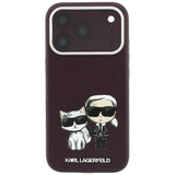 Karl Lagerfeld iPhone 17 Pro/iPhone 18 Pro Deksel Smooth Karl & Choupette Sketch Burgunder