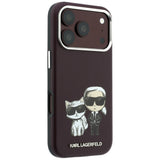 Karl Lagerfeld iPhone 17 Pro/iPhone 18 Pro Deksel Smooth Karl & Choupette Sketch Burgunder