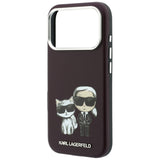 Karl Lagerfeld iPhone 17 Pro/iPhone 18 Pro Deksel Smooth Karl & Choupette Sketch Burgunder