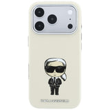 Karl Lagerfeld iPhone 17 Pro/iPhone 18 Pro Deksel Smooth Ikonik Sketch Beige