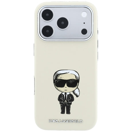 Karl Lagerfeld iPhone 17 Pro/iPhone 18 Pro Deksel Smooth Ikonik Sketch Beige