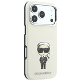 Karl Lagerfeld iPhone 17 Pro/iPhone 18 Pro Deksel Smooth Ikonik Sketch Beige