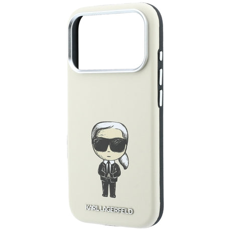 Karl Lagerfeld iPhone 17 Pro/iPhone 18 Pro Deksel Smooth Ikonik Sketch Beige