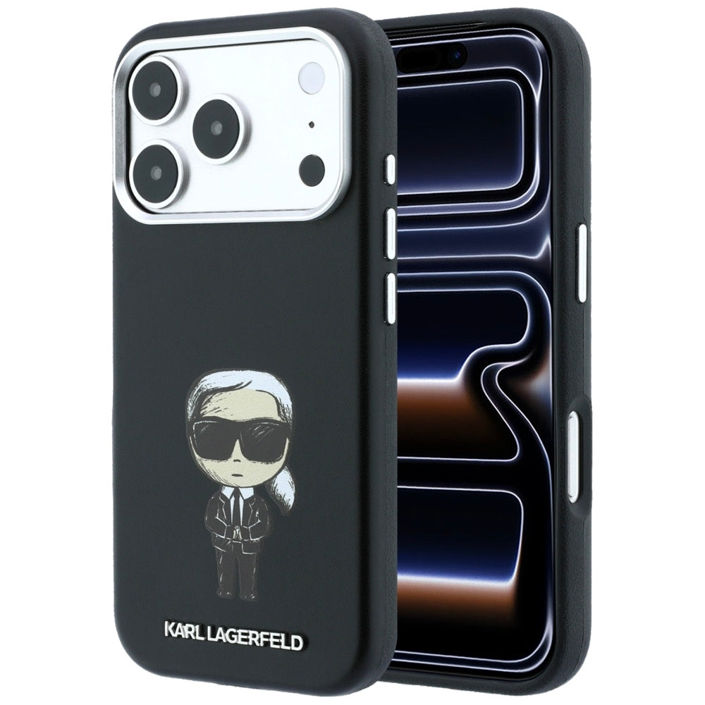 Karl Lagerfeld iPhone 17 Pro/iPhone 18 Pro Deksel Smooth Ikonik Sketch Svart
