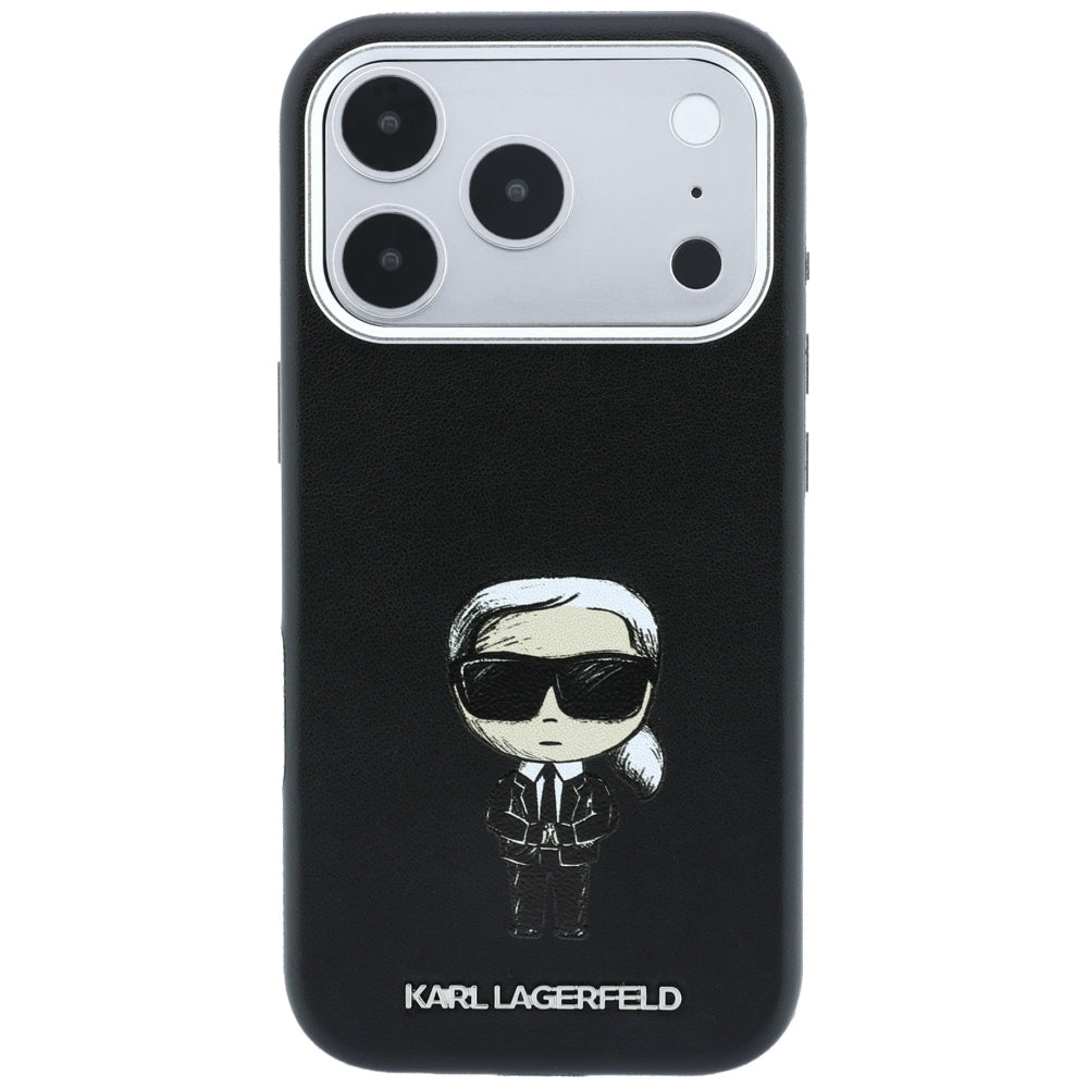 Karl Lagerfeld iPhone 17 Pro/iPhone 18 Pro Deksel Smooth Ikonik Sketch Svart