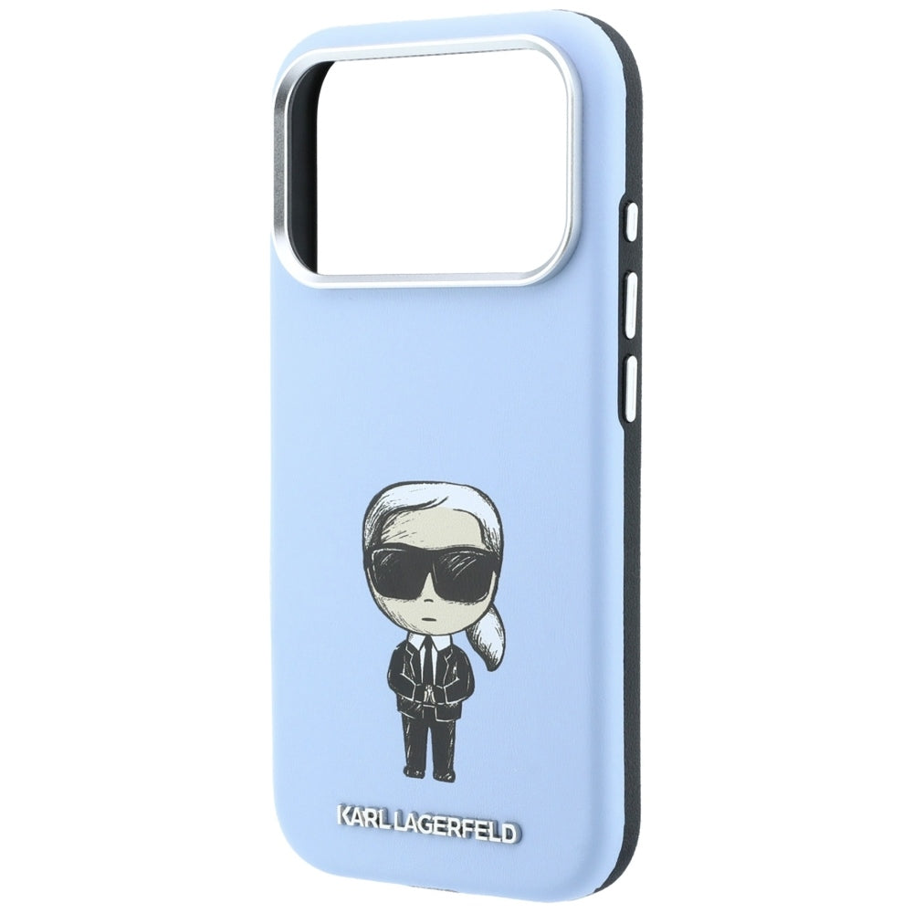 Karl Lagerfeld iPhone 17 Pro/iPhone 18 Pro Deksel Smooth Ikonik Sketch Blå