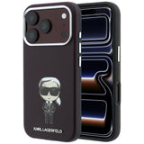 Karl Lagerfeld iPhone 17 Pro/iPhone 18 Pro Deksel Smooth Ikonik Sketch Burgundy