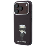 Karl Lagerfeld iPhone 17 Pro/iPhone 18 Pro Deksel Smooth Ikonik Sketch Burgundy