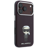 Karl Lagerfeld iPhone 17 Pro/iPhone 18 Pro Deksel Smooth Ikonik Sketch Burgundy