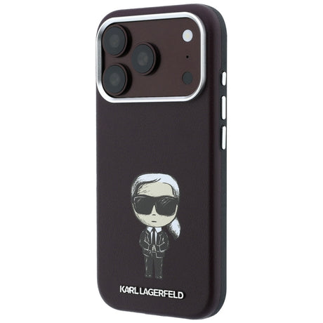 Karl Lagerfeld iPhone 17 Pro Max/iPhone 18 Pro Max Deksel Smooth Ikonik Sketch Burgundy