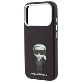 Karl Lagerfeld iPhone 17 Pro Max/iPhone 18 Pro Max Deksel Smooth Ikonik Sketch Burgundy