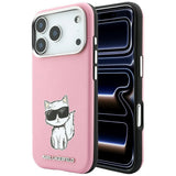 Karl Lagerfeld iPhone 17 Pro/iPhone 18 Pro Deksel Smooth Choupette Sketch Rosa