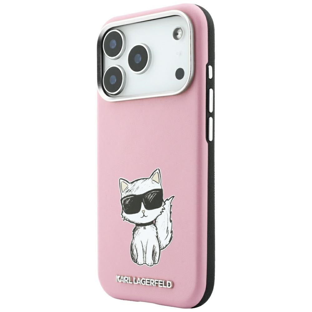 Karl Lagerfeld iPhone 17 Pro/iPhone 18 Pro Deksel Smooth Choupette Sketch Rosa
