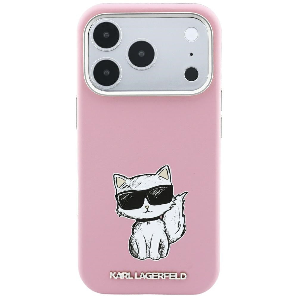 Karl Lagerfeld iPhone 17 Pro/iPhone 18 Pro Deksel Smooth Choupette Sketch Rosa