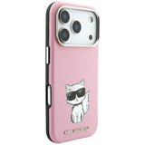 Karl Lagerfeld iPhone 17 Pro/iPhone 18 Pro Deksel Smooth Choupette Sketch Rosa