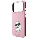 Karl Lagerfeld iPhone 17 Pro/iPhone 18 Pro Deksel Smooth Choupette Sketch Rosa