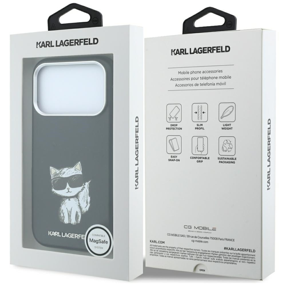 Karl Lagerfeld iPhone 17 Pro/iPhone 18 Pro Deksel Smooth Choupette Sketch Svart