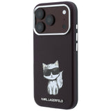 Karl Lagerfeld iPhone 17 Pro/iPhone 18 Pro Deksel Smooth Choupette Sketch Burgundy