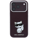 Karl Lagerfeld iPhone 17 Pro/iPhone 18 Pro Deksel Smooth Choupette Sketch Burgundy