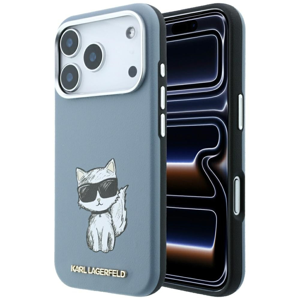 Karl Lagerfeld iPhone 17 Pro/iPhone 18 Pro Deksel Smooth Choupette Sketch Blå