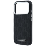 Karl Lagerfeld iPhone 17 Pro/iPhone 18 Pro Deksel Grained Mono Resin Logo Svart