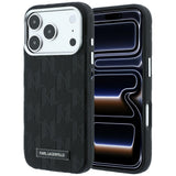 Karl Lagerfeld iPhone 17 Pro Max/iPhone 18 Pro Max Deksel Grained Mono Resin Logo Svart