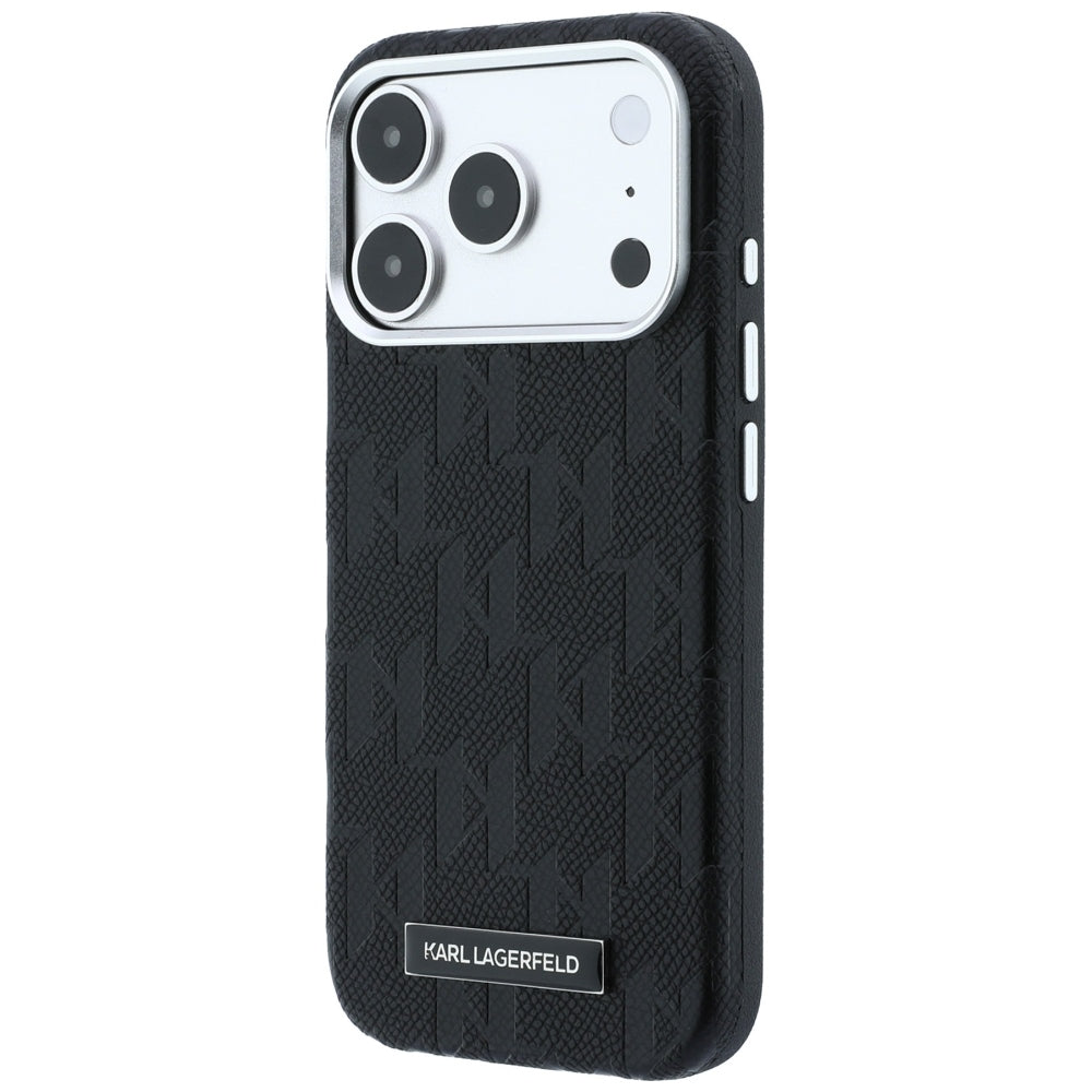 Karl Lagerfeld iPhone 17 Pro Max/iPhone 18 Pro Max Deksel Grained Mono Resin Logo Svart