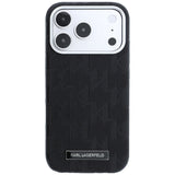 Karl Lagerfeld iPhone 17 Pro Max/iPhone 18 Pro Max Deksel Grained Mono Resin Logo Svart